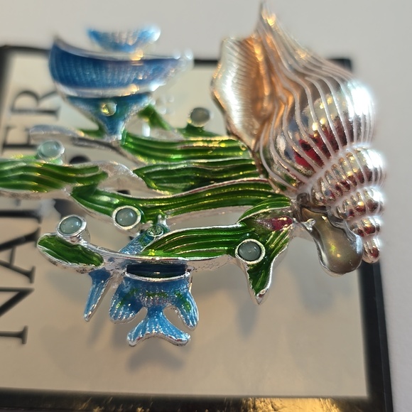 NAPIER BRAND BEAUTIFUL TROPICAL SCENE FASHION JEWELRY PIN/BROOCH - Picture 10 of 12